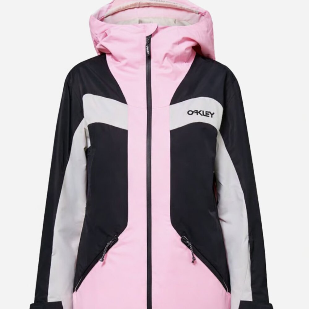 Oakley TNP TBT RC Insulated Ski Jacket Pink Black White Women’s #skiwear #Y2K